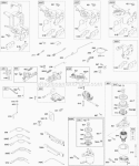 Controls Electric Starter Flywheel Brake Governor Spring Ignition Diagram and Parts List for 12Q502-0015-E1  Briggs and Stratton Engine